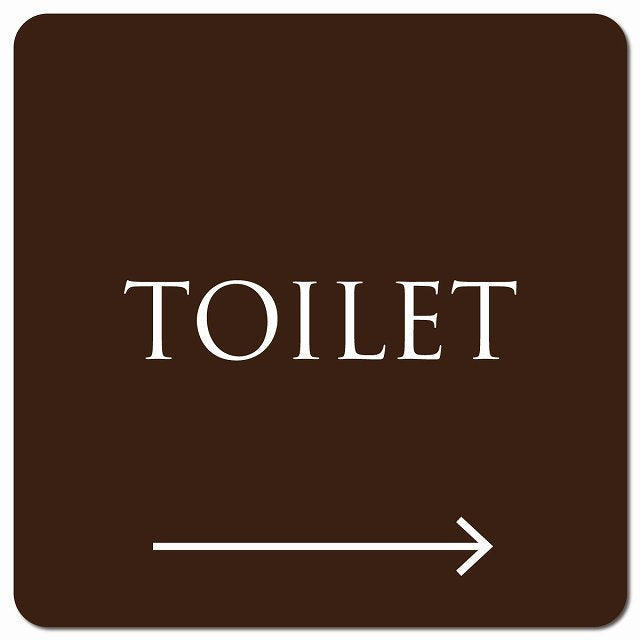 トイレ 御手洗 TOILET トイレマーク ブラウン ホワイト WOMENS 左 矢印 文字タイプ ピクトサイン マグネット 正方形 13x13cm マグネットサイン 誘導表示 ピクトグラム