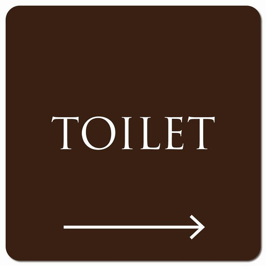 トイレ 御手洗 TOILET トイレマーク ブラウン ホワイト WOMENS 左 矢印 文字タイプ ピクトサイン マグネット 正方形 13x13cm マグネットサイン 誘導表示 ピクトグラム