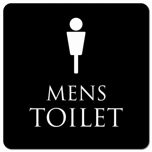 トイレ 御手洗 TOILET トイレマーク ブラック ホワイト MENS ピクトサイン マグネット 正方形 13x13cm マグネットサイン 案内表示 施設用 ピクトグラム