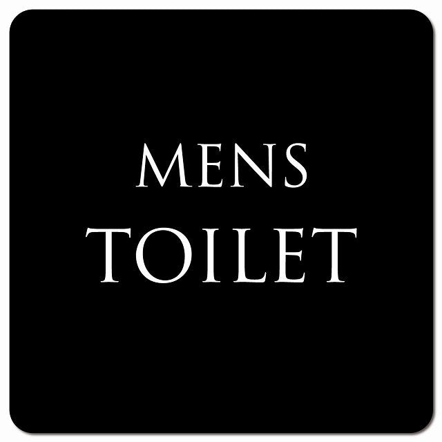 トイレ 御手洗 TOILET トイレマーク ブラック ホワイト MENS 文字タイプ ピクトサイン マグネット 正方形 13x13cm マグネットサイン 案内表示 施設用 ピクトグラム