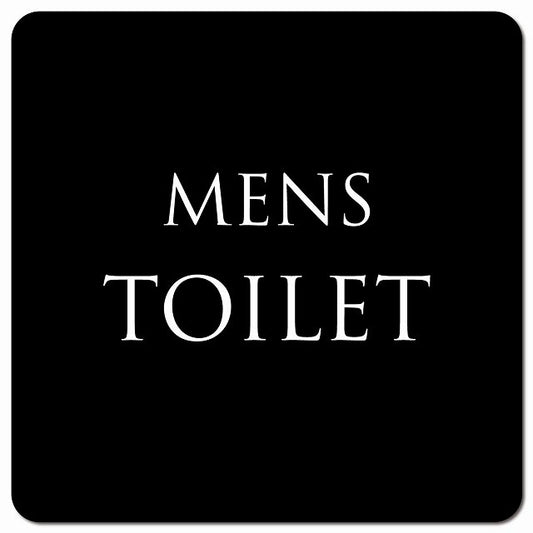 トイレ 御手洗 TOILET トイレマーク ブラック ホワイト MENS 文字タイプ ピクトサイン マグネット 正方形 13x13cm マグネットサイン 案内表示 施設用 ピクトグラム
