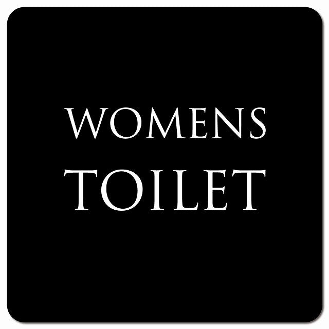 トイレ 御手洗 TOILET トイレマーク ブラック ホワイト WOMENS 文字タイプ ピクトサイン マグネット 正方形 13x13cm マグネットサイン 案内表示 施設用 ピクトグラム