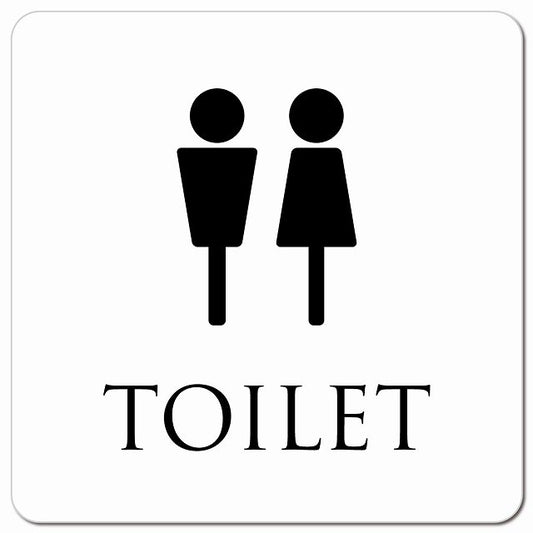 トイレ 御手洗 TOILET トイレマーク ホワイト ブラック 男女マーク ピクトサイン マグネット 正方形 13x13cm マグネットサイン 案内表示 施設用 ピクトグラム