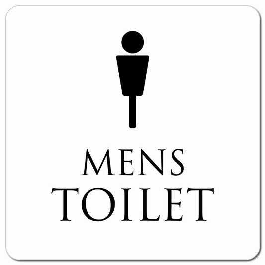 トイレ 御手洗 TOILET トイレマーク ホワイト ブラック MENS ピクトサイン マグネット 正方形 13x13cm マグネットサイン 案内表示 施設用 ピクトグラム