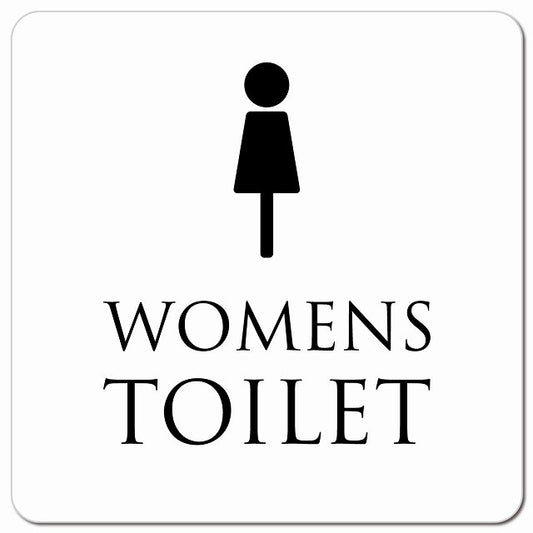 トイレ 御手洗 TOILET トイレマーク ホワイト ブラック WOMENS ピクトサイン マグネット 正方形 13x13cm マグネットサイン 案内表示 施設用 ピクトグラム