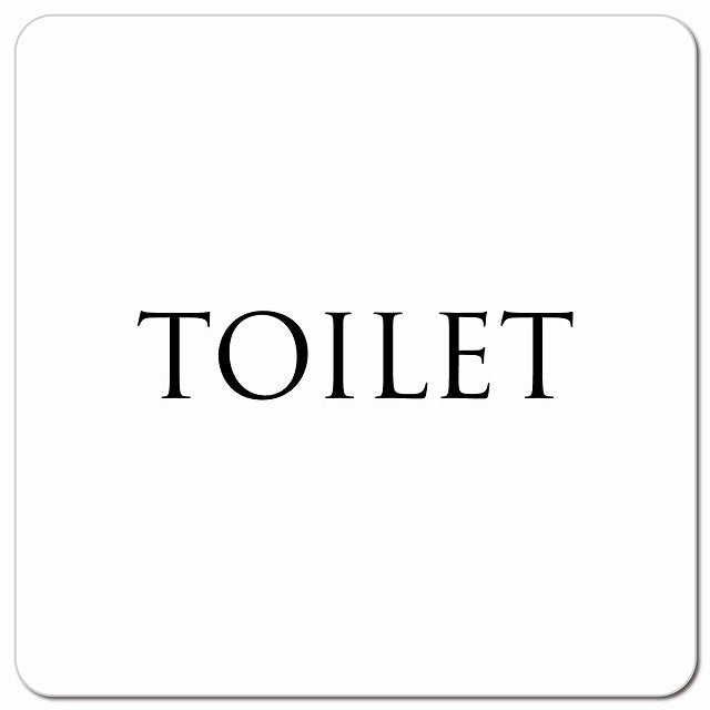 トイレ 御手洗 TOILET トイレマーク ホワイト ブラック 文字タイプ ピクトサイン マグネット 正方形 13x13cm マグネットサイン 案内表示 施設用 ピクトグラム