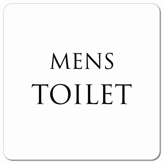 トイレ 御手洗 TOILET トイレマーク ホワイト ブラック MENS 文字タイプ ピクトサイン マグネット 正方形 13x13cm マグネットサイン 案内表示 施設用 ピクトグラム