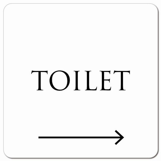 トイレ 御手洗 TOILET トイレマーク ホワイト ブラック 右 文字タイプ ピクトサイン マグネット 正方形 13x13cm マグネットサイン 案内表示 施設用 ピクトグラム