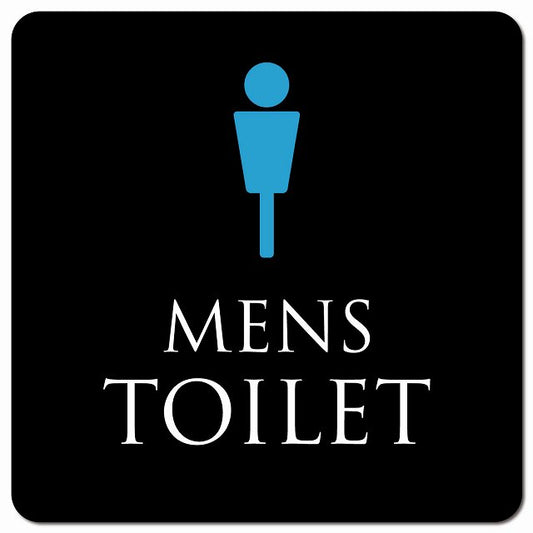トイレ 御手洗 TOILET トイレマーク ブラック＆カラー MENS ピクトサイン マグネット 正方形 13x13cm マグネットサイン 案内表示 施設用 ピクトグラム