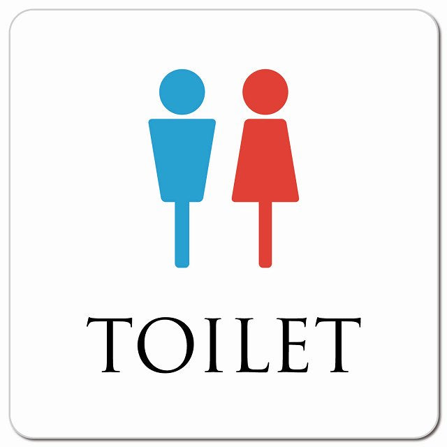 トイレ 御手洗 TOILET トイレマーク ホワイト＆カラー 男女マーク ピクトサイン マグネット 正方形 13x13cm マグネットサイン 案内表示 施設用 ピクトグラム