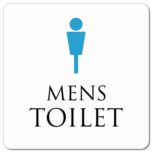 トイレ 御手洗 TOILET トイレマーク ホワイト＆カラー MENS ピクトサイン マグネット 正方形 13x13cm マグネットサイン 案内表示 施設用 ピクトグラム