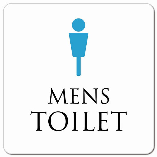 トイレ 御手洗 TOILET トイレマーク ホワイト＆カラー MENS ピクトサイン マグネット 正方形 13x13cm マグネットサイン 案内表示 施設用 ピクトグラム