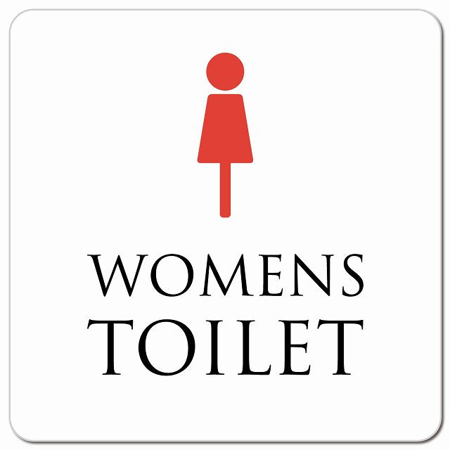 トイレ 御手洗 TOILET トイレマーク ホワイト＆カラー WOMENS ピクトサイン マグネット 正方形 13x13cm マグネットサイン 案内表示 施設用 ピクトグラム