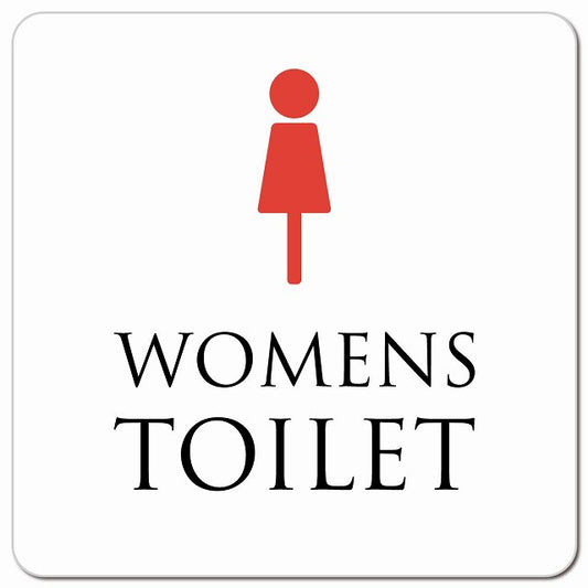 トイレ 御手洗 TOILET トイレマーク ホワイト＆カラー WOMENS ピクトサイン マグネット 正方形 13x13cm マグネットサイン 案内表示 施設用 ピクトグラム