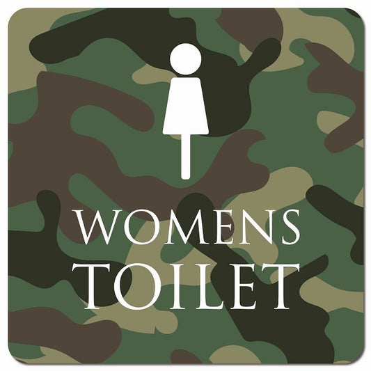 トイレ 御手洗 TOILET トイレマーク 迷彩 カラー WOMENS ピクトサイン マグネット 正方形 13x13cm マグネットサイン 案内表示 施設用 ピクトグラム