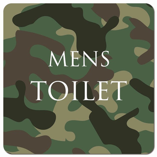 トイレ 御手洗 TOILET トイレマーク 迷彩 カラー MENS 文字タイプ ピクトサイン マグネット 正方形 13x13cm マグネットサイン 案内表示 施設用 ピクトグラム