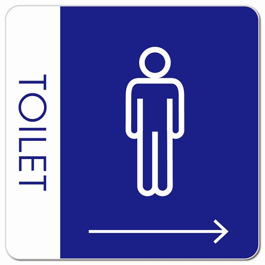 トイレ 御手洗 TOILET トイレマーク G1男 右 矢印 ピクトサイン マグネット 正方形 13x13cm マグネットサイン 誘導表示 ピクトグラム