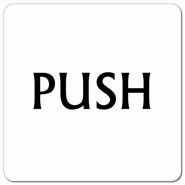 PUSH ホワイト 英語表記 ピクトサイン マグネット 正方形 13x13cm マグネットサイン 表示プレート ピクトグラム