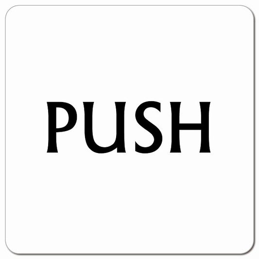 PUSH ホワイト 英語表記 ピクトサイン マグネット 正方形 13x13cm マグネットサイン 表示プレート ピクトグラム