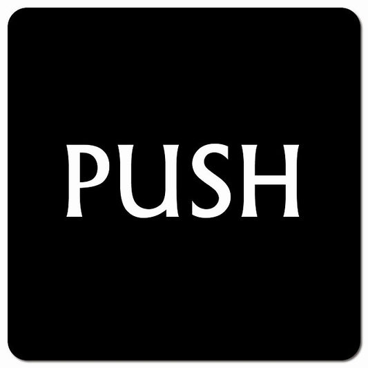 PUSH ブラック 英語表記 ピクトサイン マグネット 正方形 13x13cm マグネットサイン 表示プレート ピクトグラム