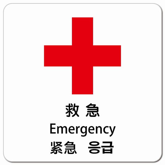 救急 インバウンド 多言語 英語 中国語 韓国語 対応 ピクトサイン マグネット 正方形 13x13cm マグネットサイン 外国人対応 ピクトグラム