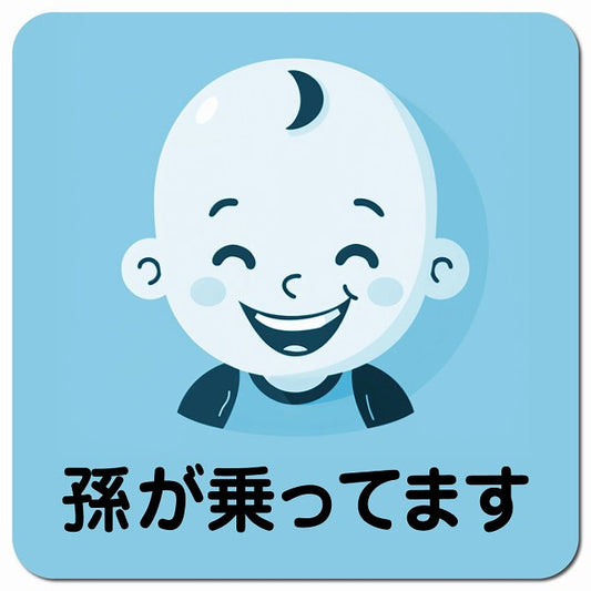 baby in car B9タイプ 車用 マグネット 13x13cm 正方形