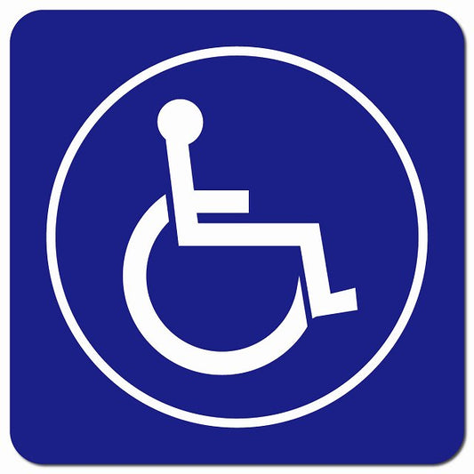 車椅子 ブルー 障がい者マーク 車用 マグネット 13x13cm 正方形