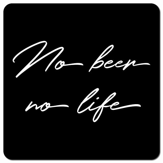 No beer no life ノービールノーライフ ブラック シンプル 筆記体 車用 マグネット 13x13cm 正方形 カーマグネット 表示プレート