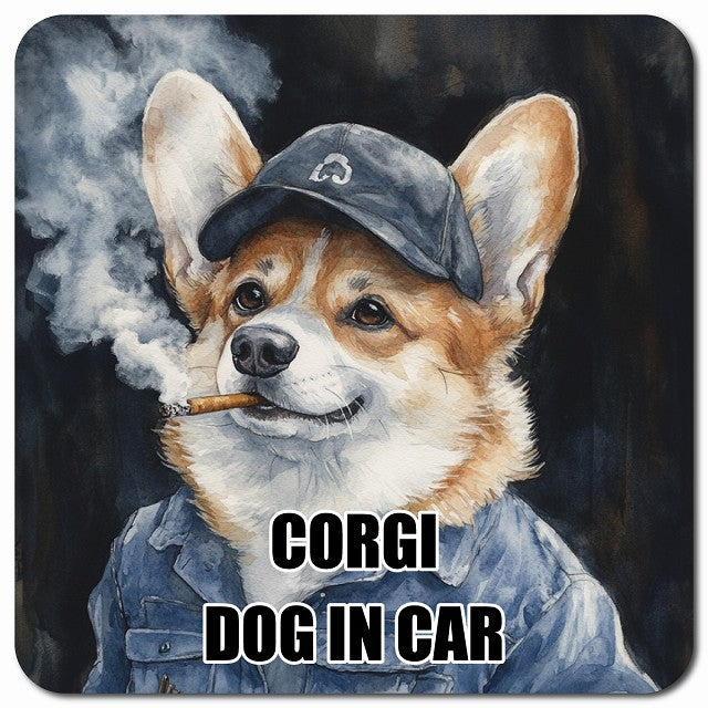 CORGI コーギー 車用 作業服 マグネット 13x13cm 正方形 カーマグネット 表示プレート