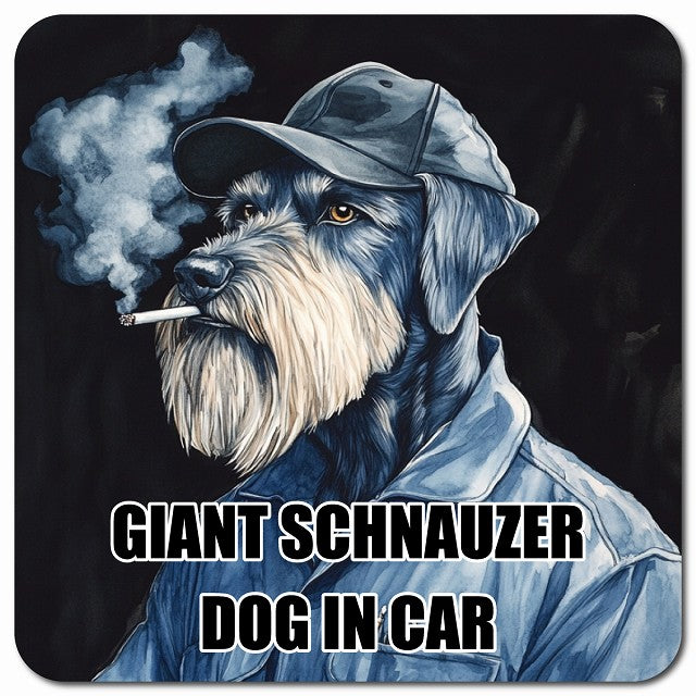 GIANT SCHNAUZER ジャイアントシュナウザー 車用 作業服 マグネット 13x13cm 正方形 カーマグネット 表示プレート