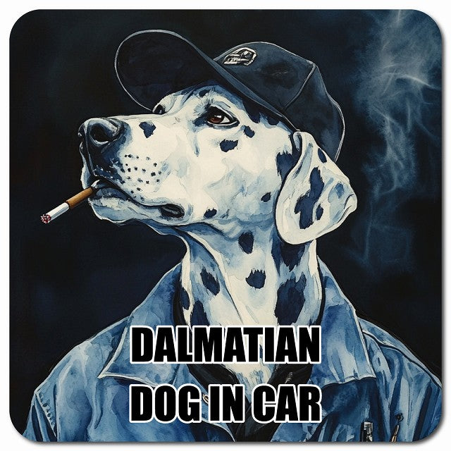 DALMATIAN ダルメシアン 車用 作業服 マグネット 13x13cm 正方形 カーマグネット 表示プレート