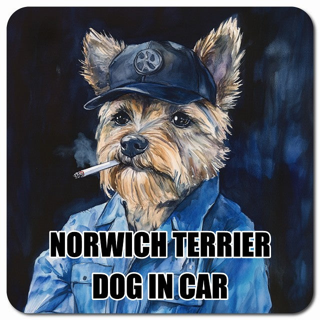 NORWICH TERRIER ノーリッチテリア 車用 作業服 マグネット 13x13cm 正方形 カーマグネット 表示プレート