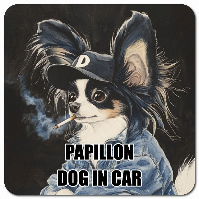PAPILLON パピヨン 車用 作業服 マグネット 13x13cm 正方形 カーマグネット 表示プレート