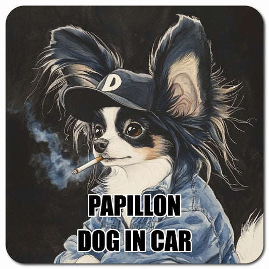 PAPILLON パピヨン 車用 作業服 マグネット 13x13cm 正方形 カーマグネット 表示プレート