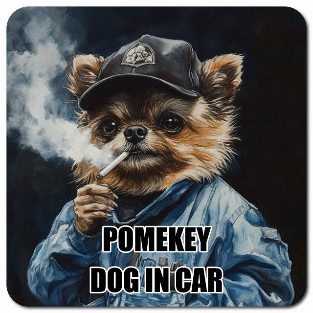 POMEKEY ポメキー 車用 作業服 マグネット 13x13cm 正方形 カーマグネット 表示プレート