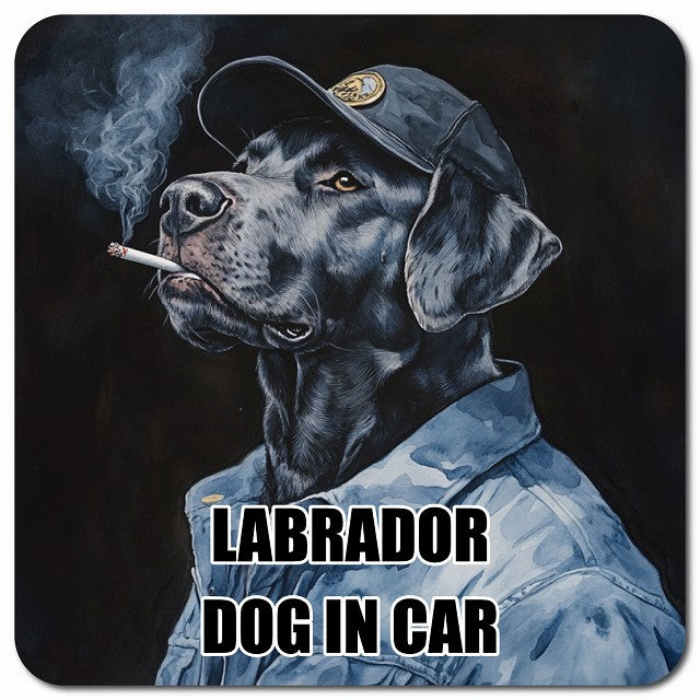 LABRADOR ラブラドール 車用 作業服 マグネット 13x13cm 正方形 カーマグネット 表示プレート