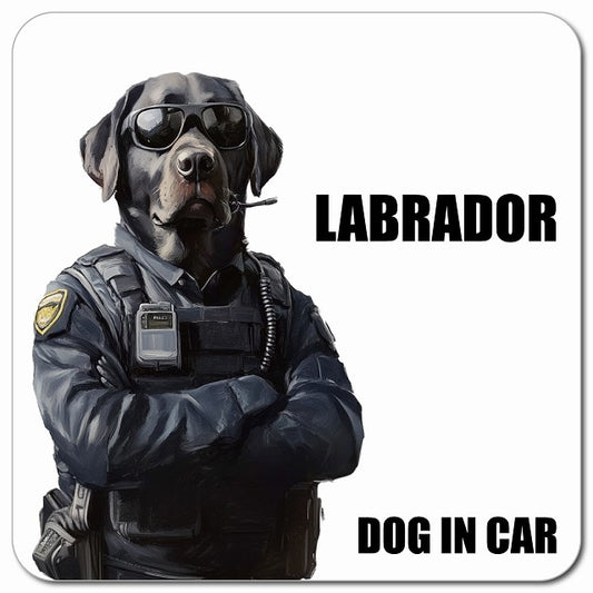 LABRADOR ラブラドール 車用 セキュリティガード風 マグネット 13x13cm 正方形 カーマグネット 表示プレート
