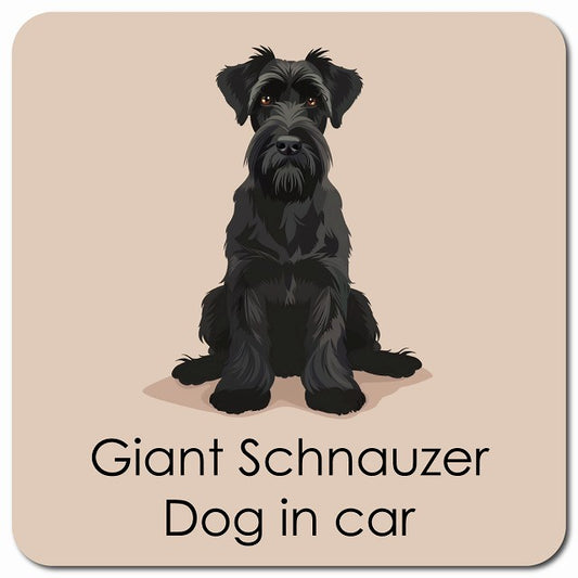 Giant Schnauzer ジャイアントシュナウザー 車用 パステル くすみカラー スタイル アニメ風 マグネット 13x13cm 正方形 カーマグネット 表示プレート