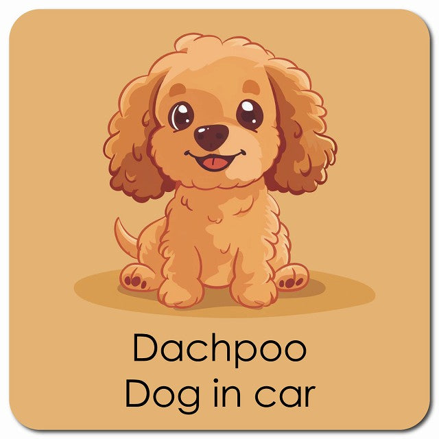 Dachpoo ダップー 車用 パステル くすみカラー スタイル アニメ風 マグネット 13x13cm 正方形 カーマグネット 表示プレート