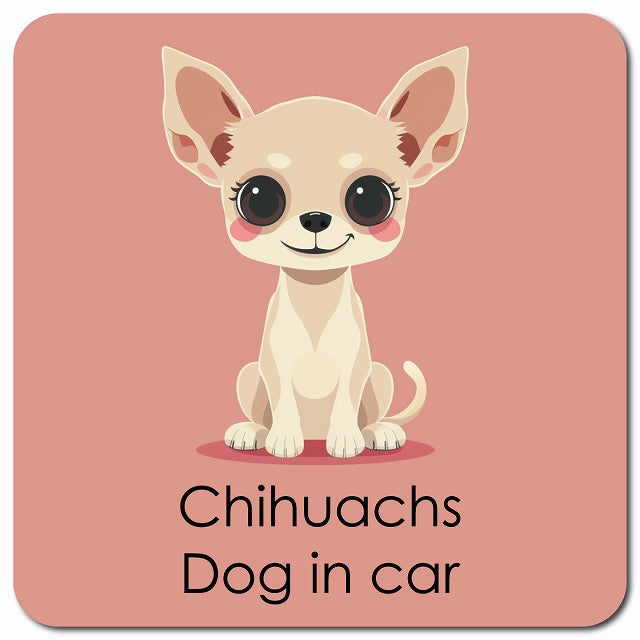 Chihuachs チワックス 車用 パステル くすみカラー スタイル アニメ風 マグネット 13x13cm 正方形 カーマグネット 表示プレート