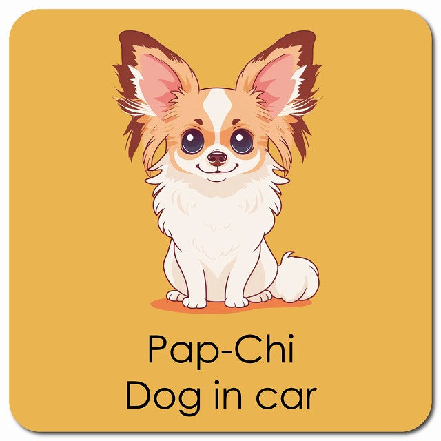 Pap-Chi パピチワ 車用 パステル くすみカラー スタイル アニメ風 マグネット 13x13cm 正方形 カーマグネット 表示プレート
