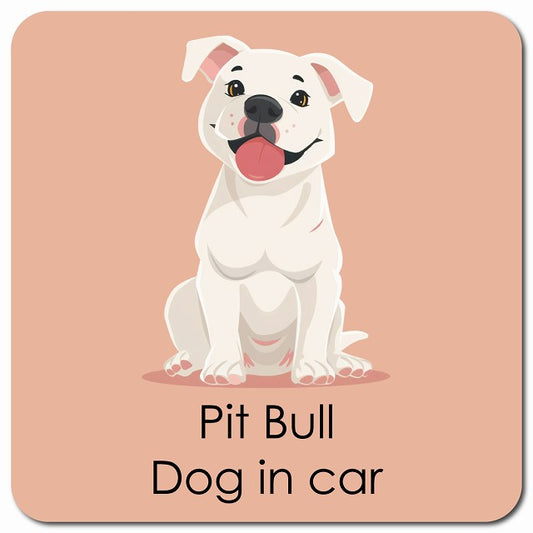 Pit Bull ピットブル 車用 パステル くすみカラー スタイル アニメ風 マグネット 13x13cm 正方形 カーマグネット 表示プレート