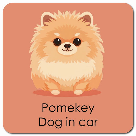 Pomekey ポメキー 車用 パステル くすみカラー スタイル アニメ風 マグネット 13x13cm 正方形 カーマグネット 表示プレート