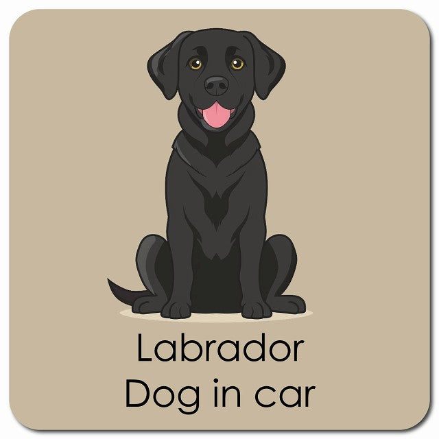 Labrador ラブラドール 車用 パステル くすみカラー スタイル アニメ風 マグネット 13x13cm 正方形 カーマグネット 表示プレート