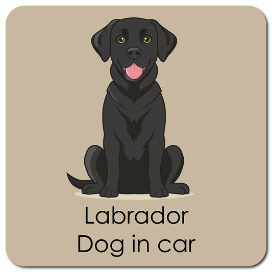 Labrador ラブラドール 車用 パステル くすみカラー スタイル アニメ風 マグネット 13x13cm 正方形 カーマグネット 表示プレート