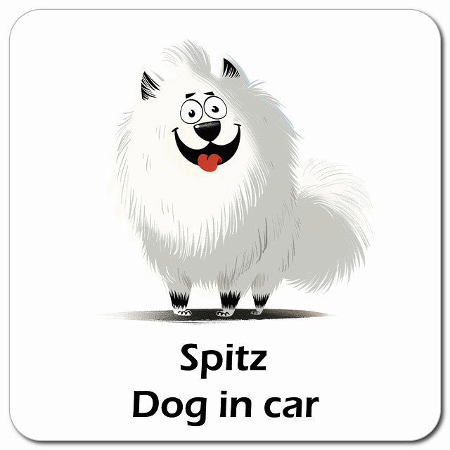 Spitz スピッツ 車用 アメリカン カートゥーン スタイル アニメ風 マグネット 13x13cm 正方形 カーマグネット 表示プレート