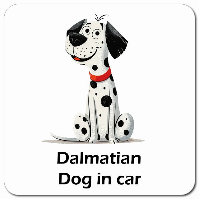 Dalmatian ダルメシアン 車用 アメリカン カートゥーン スタイル アニメ風 マグネット 13x13cm 正方形 カーマグネット 表示プレート
