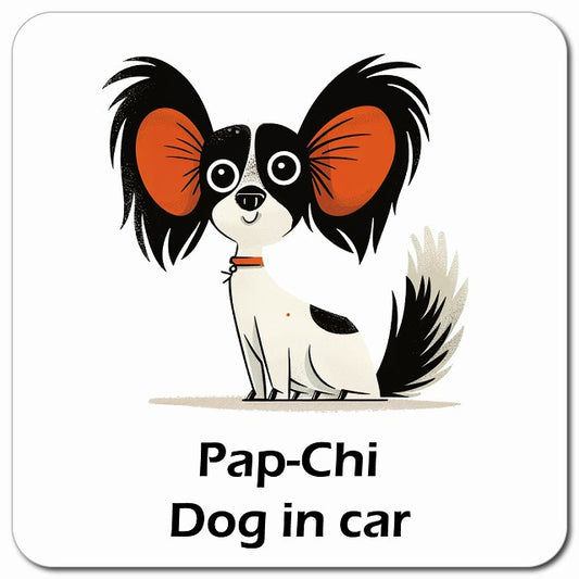Pap-Chi パピチワ 車用 アメリカン カートゥーン スタイル アニメ風 マグネット 13x13cm 正方形 カーマグネット 表示プレート