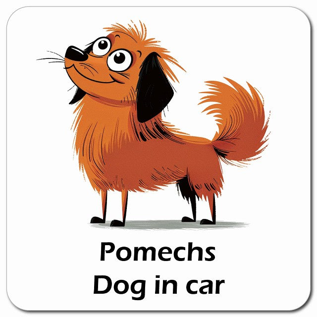 Pomechs ポメックス 車用 アメリカン カートゥーン スタイル アニメ風 マグネット 13x13cm 正方形