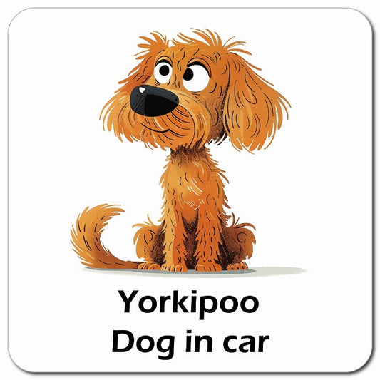 Yorkipoo ヨープー 車用 アメリカン カートゥーン スタイル アニメ風 マグネット 13x13cm 正方形
